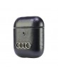 Audi AirPods 1 / 2 Case Cover Genuine Leather Big Logo Black