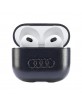 Audi AirPods 3 Hülle Case Cover Echtleder Big Logo Schwarz