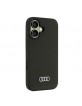 Audi iPhone 16 Case Cover Q3 Silicone Microfiber Black