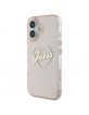 Guess iPhone 16 Case IML Heart Pink