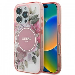 Guess iPhone 16 Pro Case Flower Circle MagSafe Pink