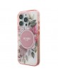 Guess iPhone 16 Pro Hülle Case Flower Circle MagSafe Rosa Pink