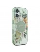 Guess iPhone 16 Plus Hülle Case Flower Circle MagSafe Grün