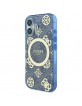 Guess iPhone 16 Case Peony On 4G MagSafe Blue