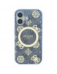 Guess iPhone 16 Hülle Case Peony On 4G MagSafe Blau