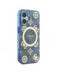 Guess iPhone 16 Case Peony On 4G MagSafe Blue