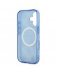 Guess iPhone 16 Hülle Case Peony On 4G MagSafe Blau