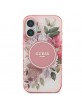 Guess iPhone 16 Hülle Case Flower Circle MagSafe Rosa Pink