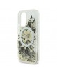 Guess iPhone 16 Case Liquid Glitter Flower MagSafe Beige