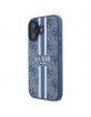 Guess iPhone 16 Case MagSafe 4G Printed Stripes Blue