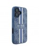 Guess iPhone 16 Case MagSafe 4G Printed Stripes Blue