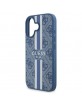 Guess iPhone 16 Case MagSafe 4G Printed Stripes Blue