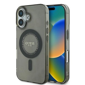 Guess iPhone 16 Case MagSafe Rhinestones Stras Black