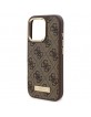 Guess iPhone 16 Pro Max Case 4G Logo Plate MagSafe Brown