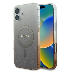 Guess iPhone 16 Plus Case MagSafe Glitter Gradient Brown