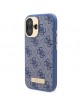 Guess iPhone 16 Plus Case 4G Logo Plate MagSafe Blue