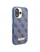 Guess iPhone 16 Plus Case 4G Logo Plate MagSafe Blue