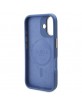 Guess iPhone 16 Hülle Case 4G Logo Plate MagSafe Blau