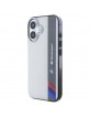 BMW iPhone 16 Plus Case Motosport Vertical Stripe Grey