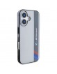 BMW iPhone 16 Plus Hülle Case Motosport Vertical Stripe Grau