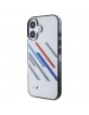 BMW iPhone 16 Plus Case Motosport Random Stripes Grey