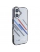 BMW iPhone 16 Plus Case Motosport Random Stripes Grey