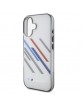 BMW iPhone 16 Plus Case Motosport Random Stripes Grey