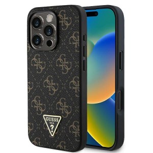 Guess iPhone 16 Pro Hülle Case New 4G Triangle Schwarz