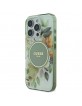 Guess iPhone 16 Pro Hülle Case Flower Circle MagSafe Grün