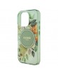 Guess iPhone 16 Pro Hülle Case Flower Circle MagSafe Grün