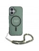 Guess iPhone 16 Plus Case Glitter Strap MagSafe Green