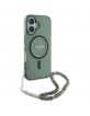 Guess iPhone 16 Plus Case Glitter Strap MagSafe Green