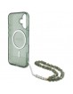 Guess iPhone 16 Case Glitter Strap MagSafe Green