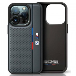 BMW iPhone 16 Pro Hülle Case M Perforated Tricolor Anthrazit