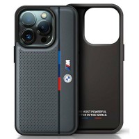 BMW iPhone 16 Pro Max Hülle Case M Perforated Tricolor Anthrazit