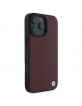 BMW iPhone 16 Pro Max Case Genuine Leather Diamond MagSafe Red