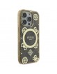 Guess iPhone 16 Pro Case Peony On 4G MagSafe Brown