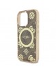 Guess iPhone 16 Pro Case Peony On 4G MagSafe Brown