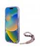 Guess iPhone 16 Pro Hülle Case Flowers Strap MagSafe Violett