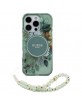 Guess iPhone 16 Pro Max Hülle Case Flowers Strap MagSafe Grün