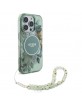 Guess iPhone 16 Pro Max Case Flowers Strap MagSafe Green