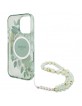 Guess iPhone 16 Pro Max Case Flowers Strap MagSafe Green