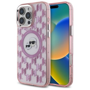 Karl Lagerfeld iPhone 16 Pro Hülle Case MagSafe Head Rosa Pink