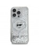 Karl Lagerfeld iPhone 16 Pro Hülle Case Magsafe Glitter Choupette Silber