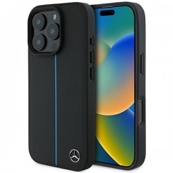 Mercedes iPhone 16 Pro Hülle Case MagSafe Echtleder Schwarz