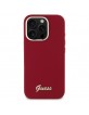 Guess iPhone 16 Pro Case Silicone Metal Logo Frame Red