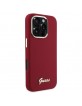 Guess iPhone 16 Pro Case Silicone Metal Logo Frame Red