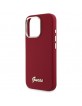 Guess iPhone 16 Pro Case Silicone Metal Logo Frame Red