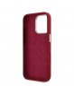 Guess iPhone 16 Pro Case Silicone Metal Logo Frame Red