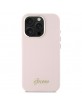 Guess iPhone 16 Pro Max Case Silicone Metal Logo Frame Pink